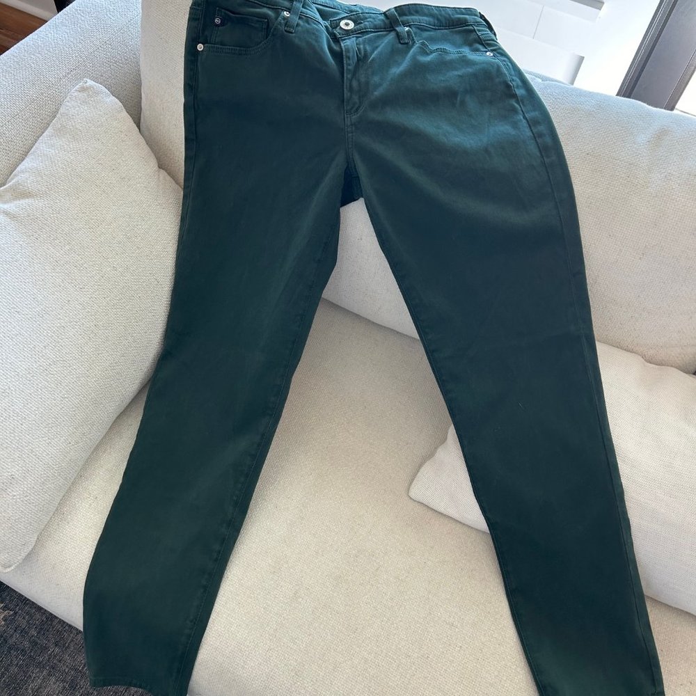 AG Adriano Goldschmied Stevie Slim Straight Dark Green  30R